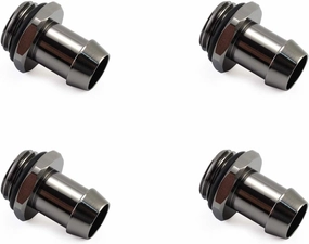 XSPC G1/4" to 3/8" Barb Fitting for Soft Tubing, Black Chrome, 4-pack