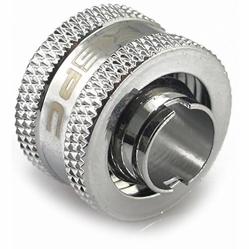 XSPC G1/4" to 3/8" ID, 1/2" OD Compression Fitting V2 for Soft Tubing, Chrome, 4-pack