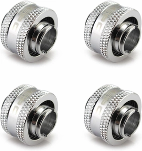 XSPC G1/4" to 7/16" ID, 5/8" OD Compression Fitting V2 for Soft Tubing, Chrome, 4-Pack