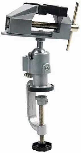 YaeTek 3" Table Vise with 360° Swiveling Head, Hobby Vise Bench Clamps Rubber Covered Jaws for Crafting, Woodworking, Modeling, Painting, Gluing, Sculpting, Electronics Soldering, Fishing Tackle