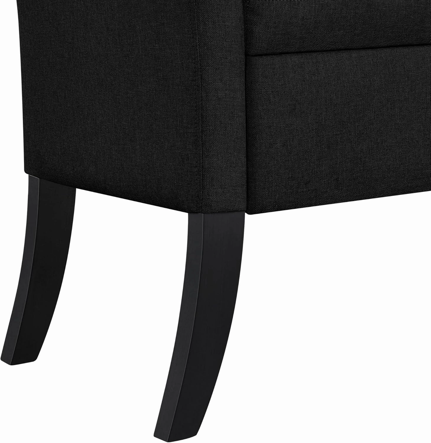 Yaheetech 52in Ottoman with Storage Folding Bedroom Bench Upholstered Storage Bench for Bedroom End of Bed with Rolled Arms, Black