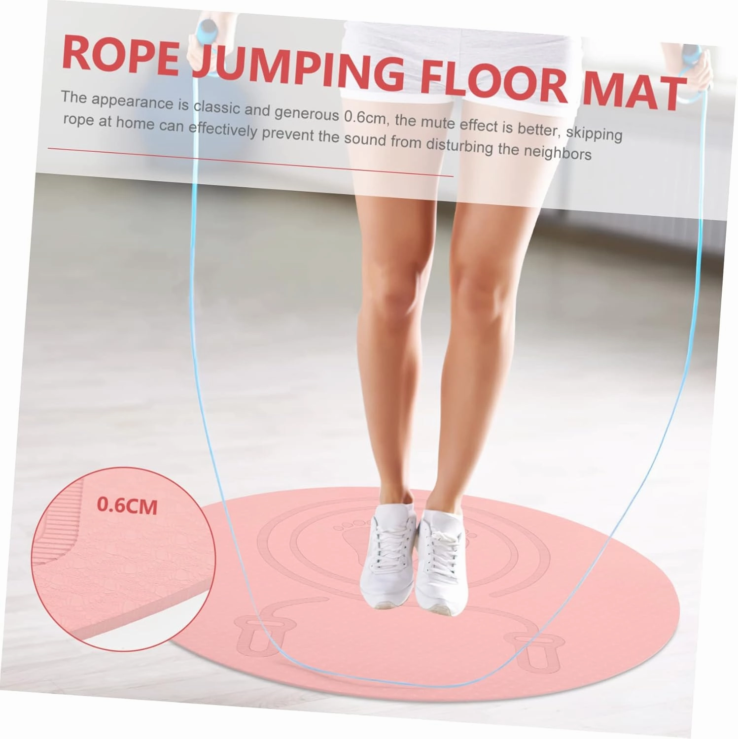 YARNOW Indoor Jump Rope Pad Non Slip Shock Absorbing Exercise Mat for Adults Comfortable Cushioning for Home