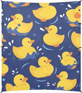 Yellow Duck Cartoon Beach Tent & Canopy UPF50  Protection Easy Setup Large Sun Shade with Sand Shovel, Sandbags for Backyard, Grassland, Park