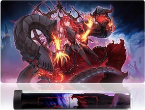 Ygo Playmat - Card Rubber Mat Duel Mat Gaming Competition Pad - Card Binder Deck - 23.6x13.7in (Bestower of Flames no Zones)