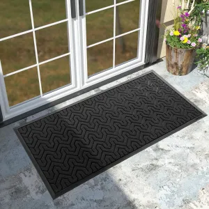 Yimobra Door Mat, All-Season Outdoor Indoor Sturdy Doormat for Home Entrance Floor, Heavy Duty Non Slip Front Door Mats Outdoor, Easy to Clean, Garage and Garden, 47 x 24 Inch, Black