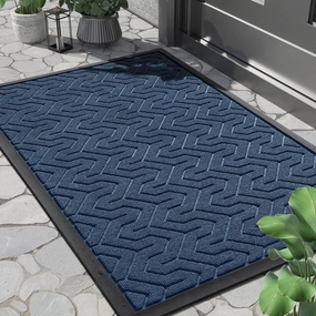 Yimobra Front Door Mat, Waterproof Indoor Outdoor Welcome Mats for Entrance, Heavy Duty Non-Slip Rubber Backing, Garage or Patio Entry Floor, 29.5x17, Blue
