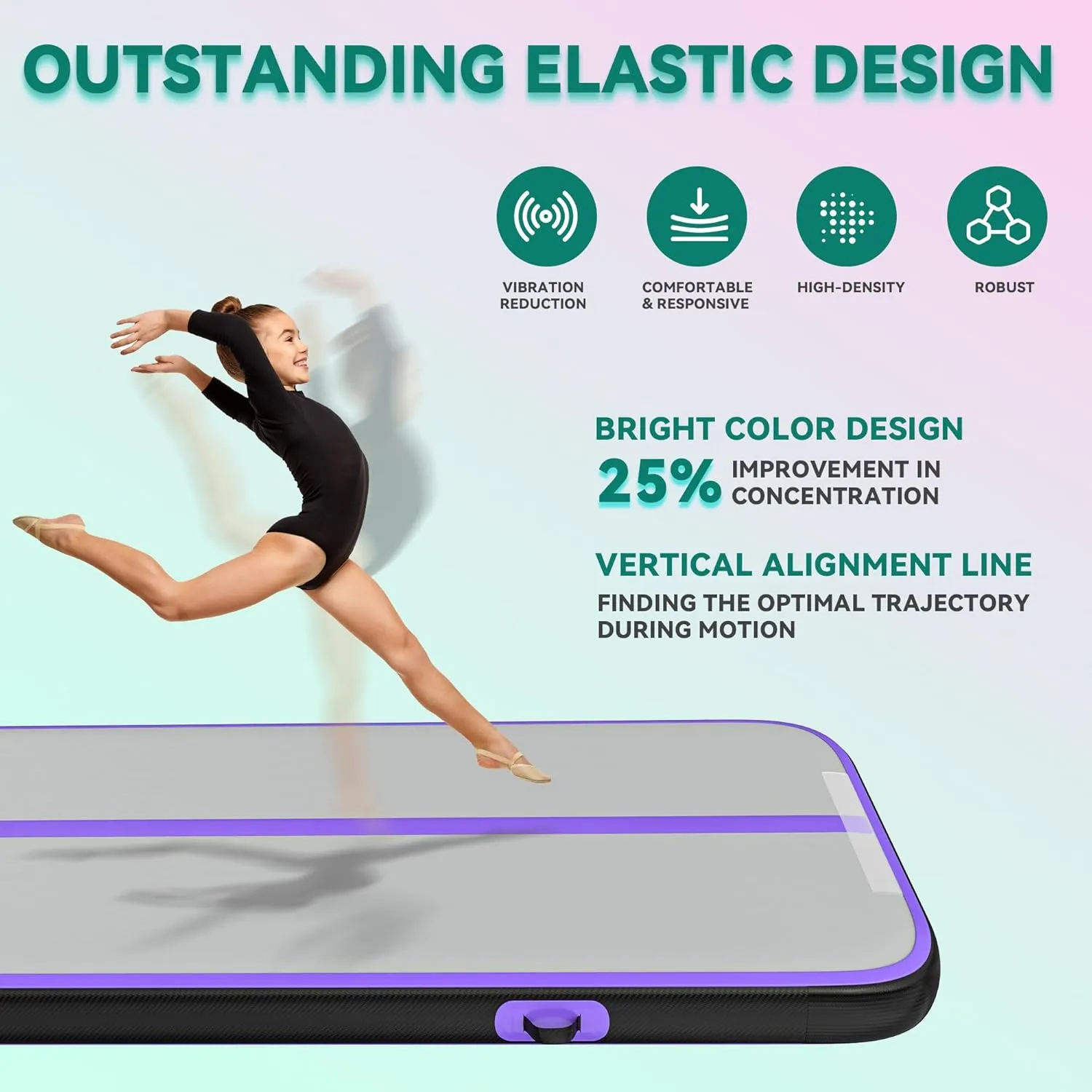 YITAHOME Air Gymnastics Mat 10ft/13ft/16ft/20ft Tumble Track Mat 4/8 Inches Thick Inflatable Tumbling Mat with Electric Pump & Carry Bag for Home Use/Tumble/Gym/Training/Cheerleading/Park/Water