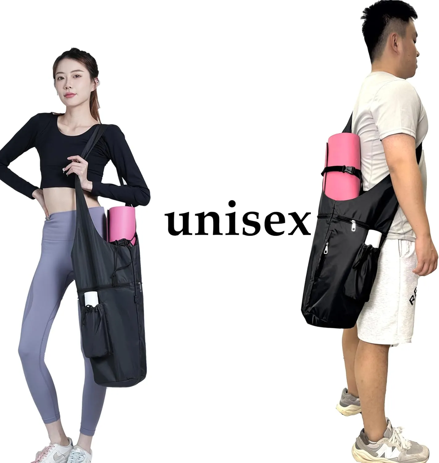 Yoga Mat Bag, with Protective Layer& Water Bottle Pocket and Big Wet Pocket & Yoga strap & Large Capacity,Stylish & Functional Fitness Mat And Essential items for Women & Men