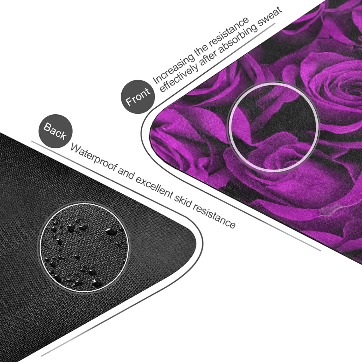 Yoga Mat Non Slip Rubber Fitness Safe Exercise Mat with Bag Durable Folding Workout Mat for Pilates and Floor Exercises