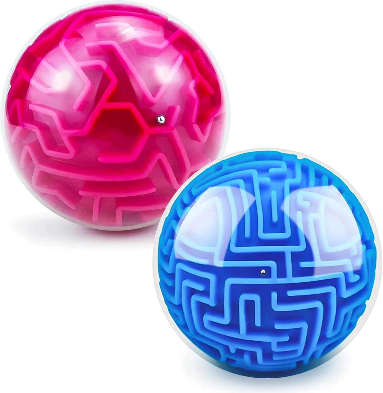 YongnKids Puzzle Ball 3D Maze Puzzle Brain Teasers Games Puzzle Toy Gravity Memory Cube Ball Puzzle Educational Toys Gifts for Students Teens Adults,Blue and Red