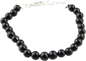 YONKU Natural Black Onyx Crystal Beaded Bracelet, Gemstone Beads Bracelet energy reiki healing crystal bracelet SN-YS-4365