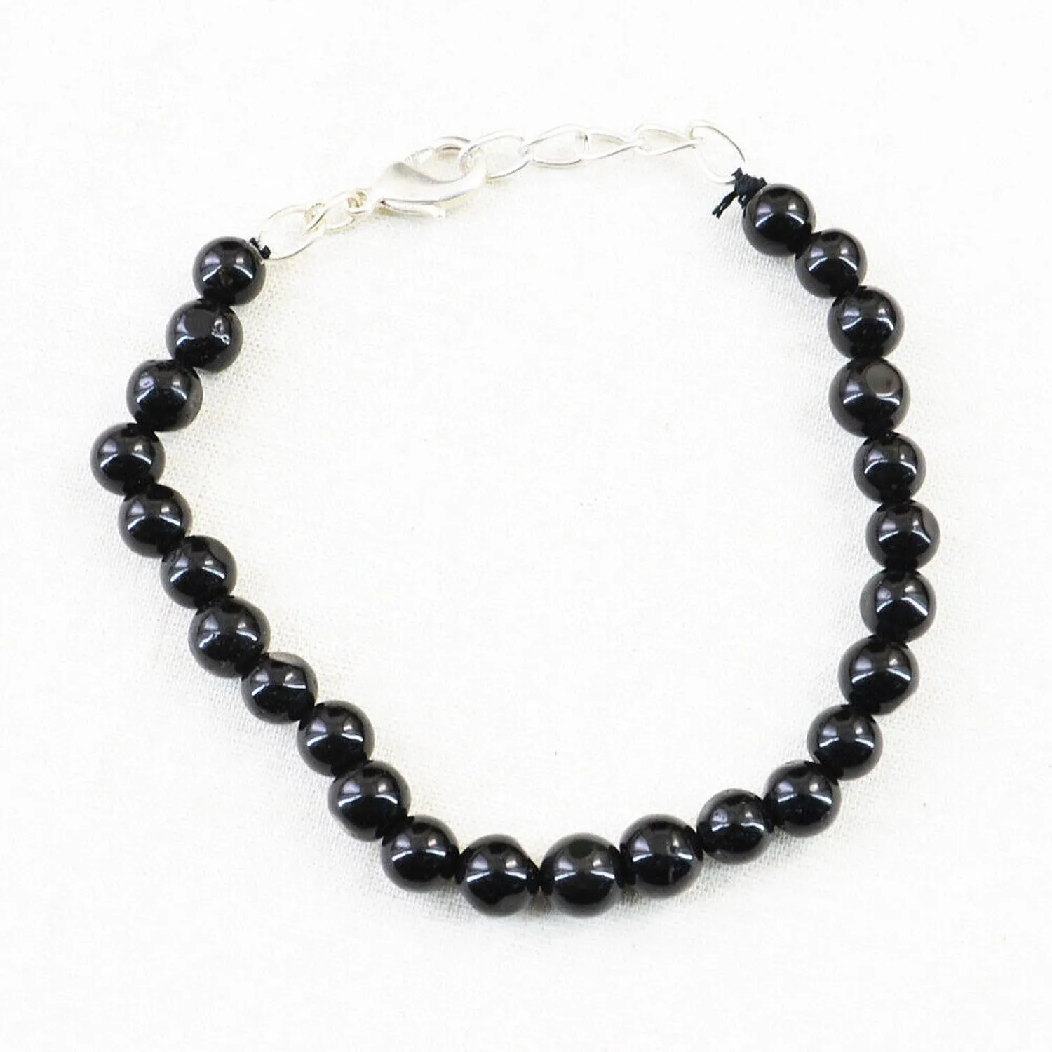 YONKU Natural Black Onyx Crystal Beaded Bracelet, Gemstone Beads Bracelet energy reiki healing crystal bracelet SN-YS-4365