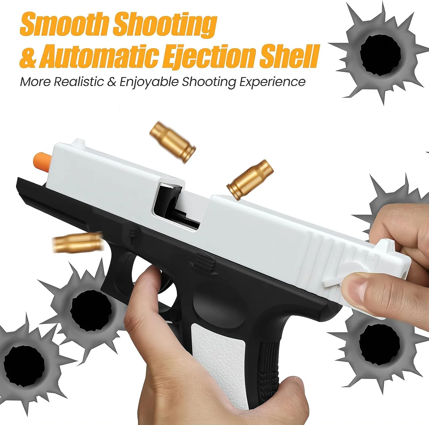 Zanktony Soft Bullet Toy Gun Shell Ejecting, Realistic Toy Pistol for Boys, Educational Play Gun Model, Halloween Christmas Birthday Gifts for Boys Kids Adults Age 8 