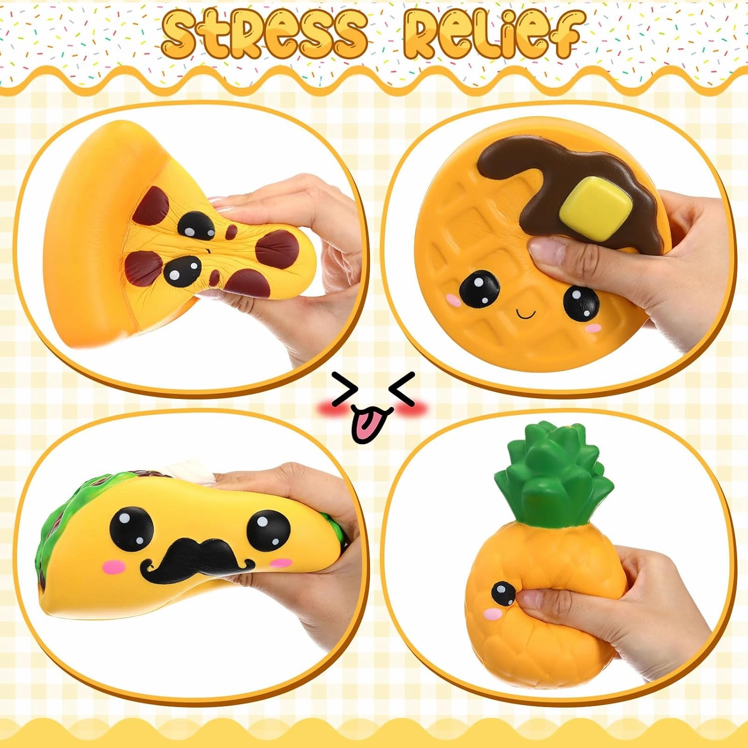 Zhanmai 8 Pcs Slow Rising Toys Food Foam Stress Toys in Hot Dog Cake Bread Smore Pizza Biscuit Donut for Teens Adults Anxiety Stress Relief(Dessert Style)