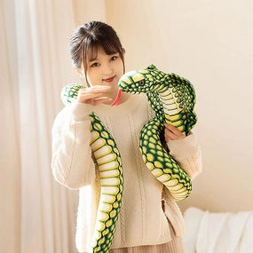 Zoologist 67Inch King Cobra Plush Stuffed Animal - Realistic Python Naja Cobra Plushies Toy for Halloween Costume & Snake Party Toys