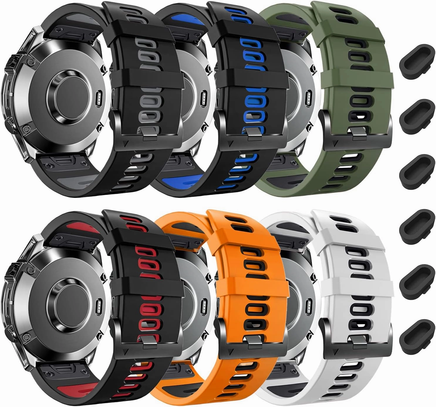 ZPJPPLX 26mm Easy Fit Watch bands For tactix 8 Fenix 8 51mm 7X Pro 6X 5X,Soft Silicone Sport Straps Compatible for Garmin Tactix7/Fenix 6X Pro/Fenix 5X Plus/Enduro3 2/Descent Mk2i/3i Epix Pro 51mm